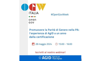 Vai alla notizia Webinar "Promuovere la parità di genere nella PA: l'esperienza di AGID ad un anno da certificazione"