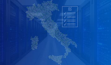 Immagine dell'Italia su sfondo blu