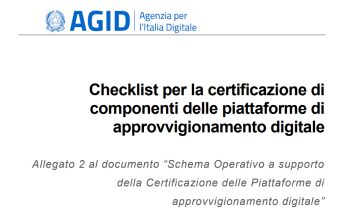 Vai alla notizia E-procurement: pubblicata la nuova versione dell'Allegato 2 dello Schema Operativo