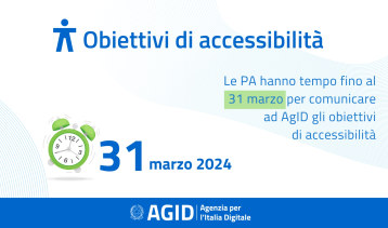 Vai alla notizia PA: c’è tempo fino al 31 marzo per pubblicare gli obiettivi di accessibilità