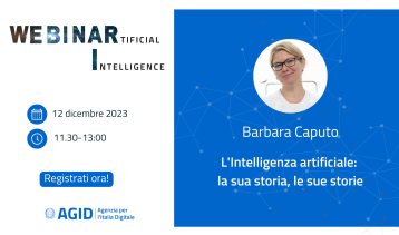 Vai alla notizia Intelligenza Artificiale: nuovo webinar organizzato da AgID