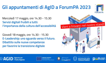 Vai alla notizia Appuntamenti di AgID a ForumPA 2023