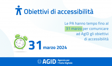 Vai alla notizia PA: c’è tempo fino al 31 marzo per pubblicare gli obiettivi di accessibilità