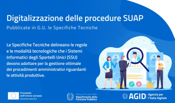 Vai alla notizia Digitalizzazione delle procedure SUAP: pubblicate in G.U. le Specifiche Tecniche