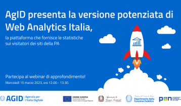 Vai alla notizia AgID potenzia Web Analytics Italia: il 15 marzo un webinar di presentazione
